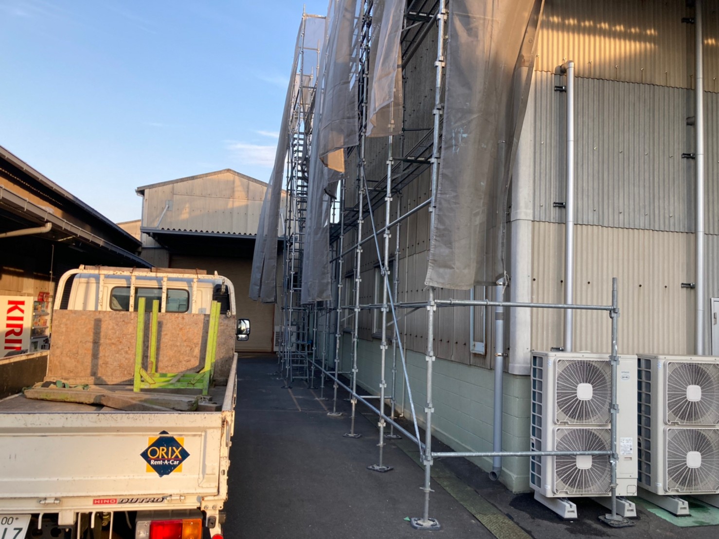 工場北側仮設足場