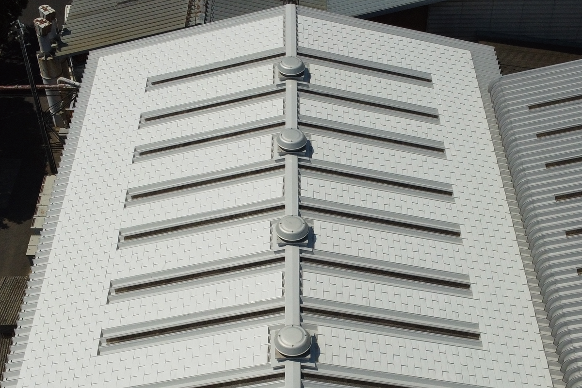 ルーフシェード　工事完了　銘建工業