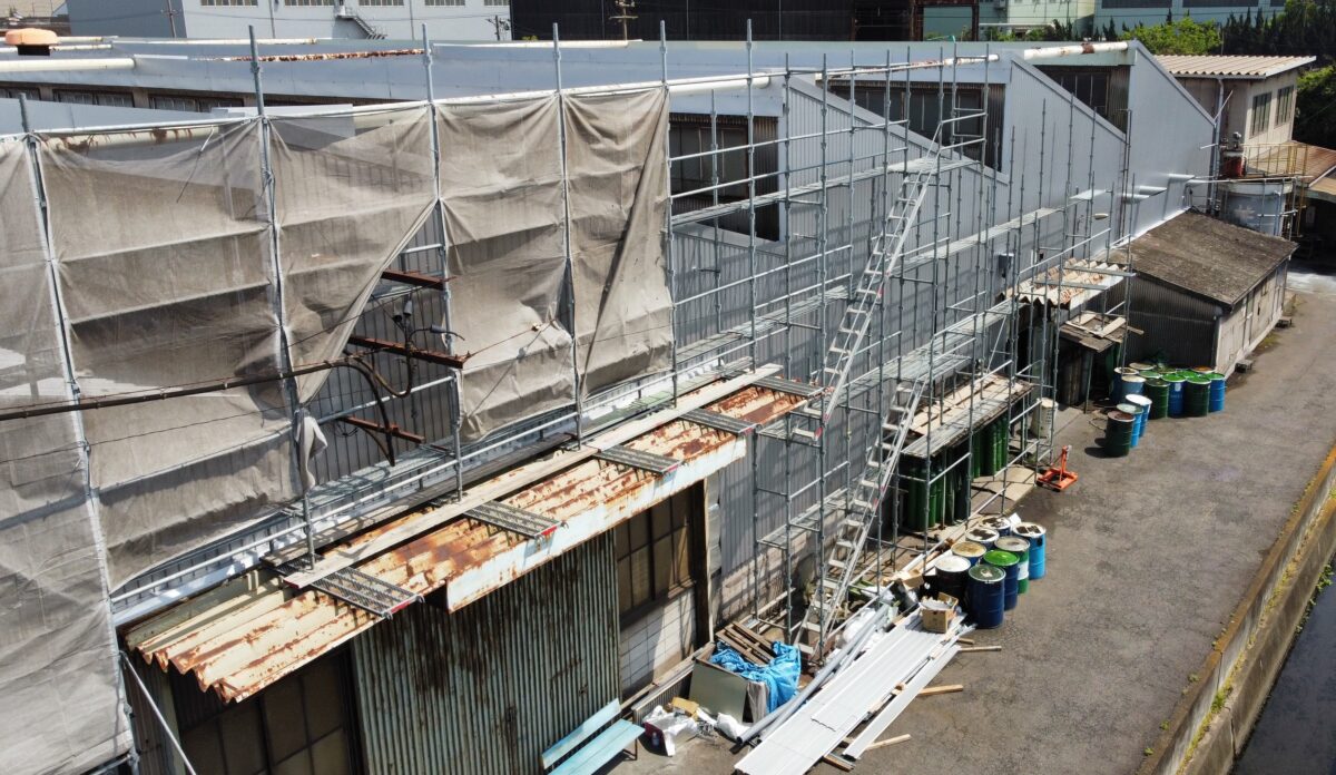 外壁足場　水島機工