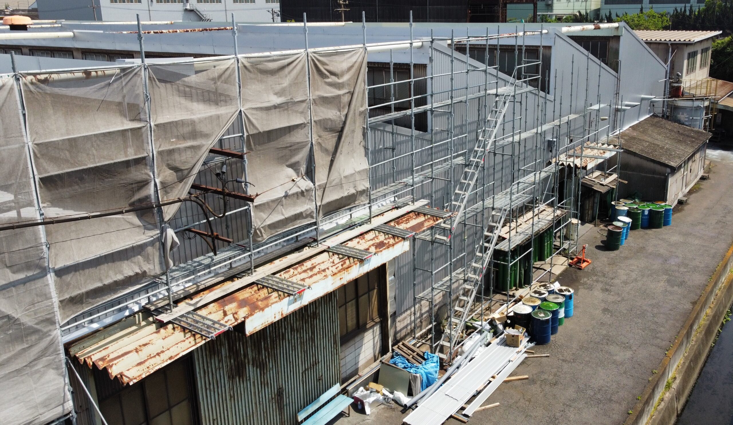 外壁足場　水島機工