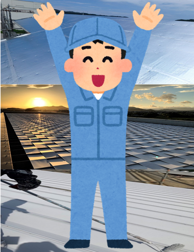 遮熱で涼む作業員