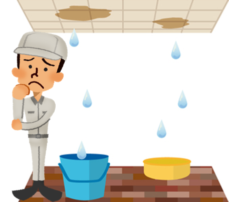 工場内の雨漏り